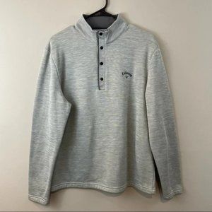 Callaway Mens Long Sleeve Gray Everyday Golf Pullover Half Button Sweatshirt